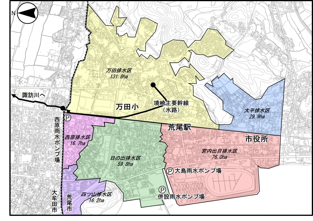 浸水シミュレーション区域(市北西部6排水区330.4ha).jpg